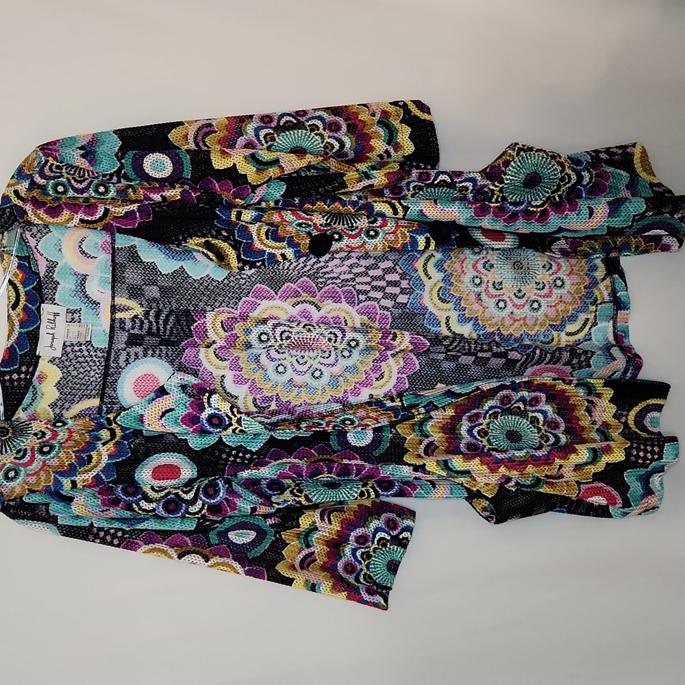 Joseph Ribkoff Colorful Patterned Cover Up Size 10 - Picture 7 of 10